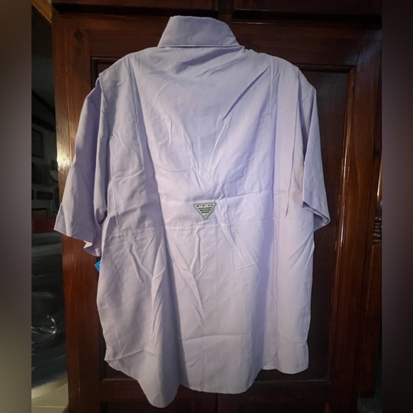 Men’s Columbia Tamiami Omni wick PFG lilac fishing shirt - Picture 2 of 2